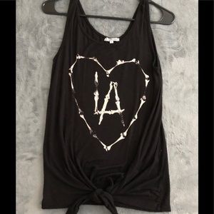 “LA” Tank Top with Tie Detail